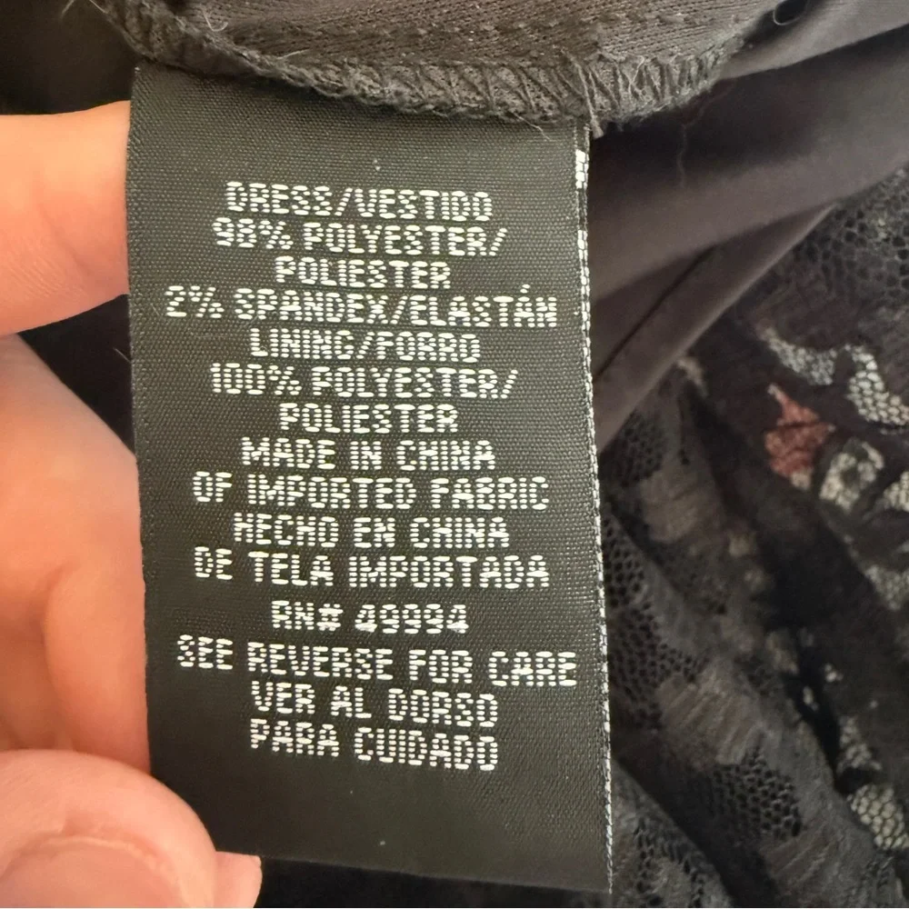 VTG Y2K Whimsigoth‎ Maxi Dress 6 Fully Lace Black Dark Fairy Grunge Hoco Prom - Picture 11 of 13